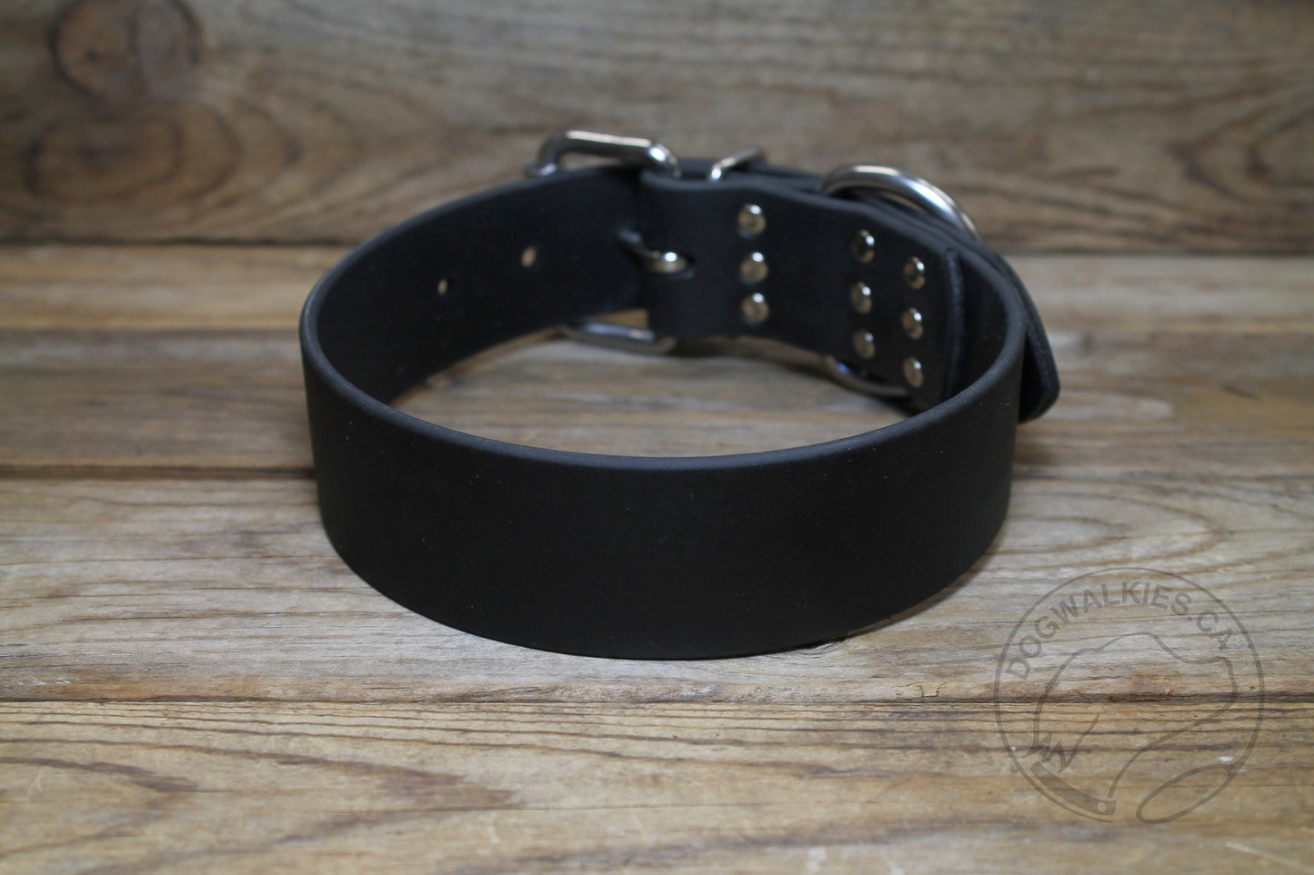 Jet Black Biothane Dog Collar - Extra Wide - 1.5 inch (38mm) wide