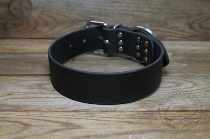 Jet Black Biothane Dog Collar - Extra Wide - 1.5 inch (38mm) wide