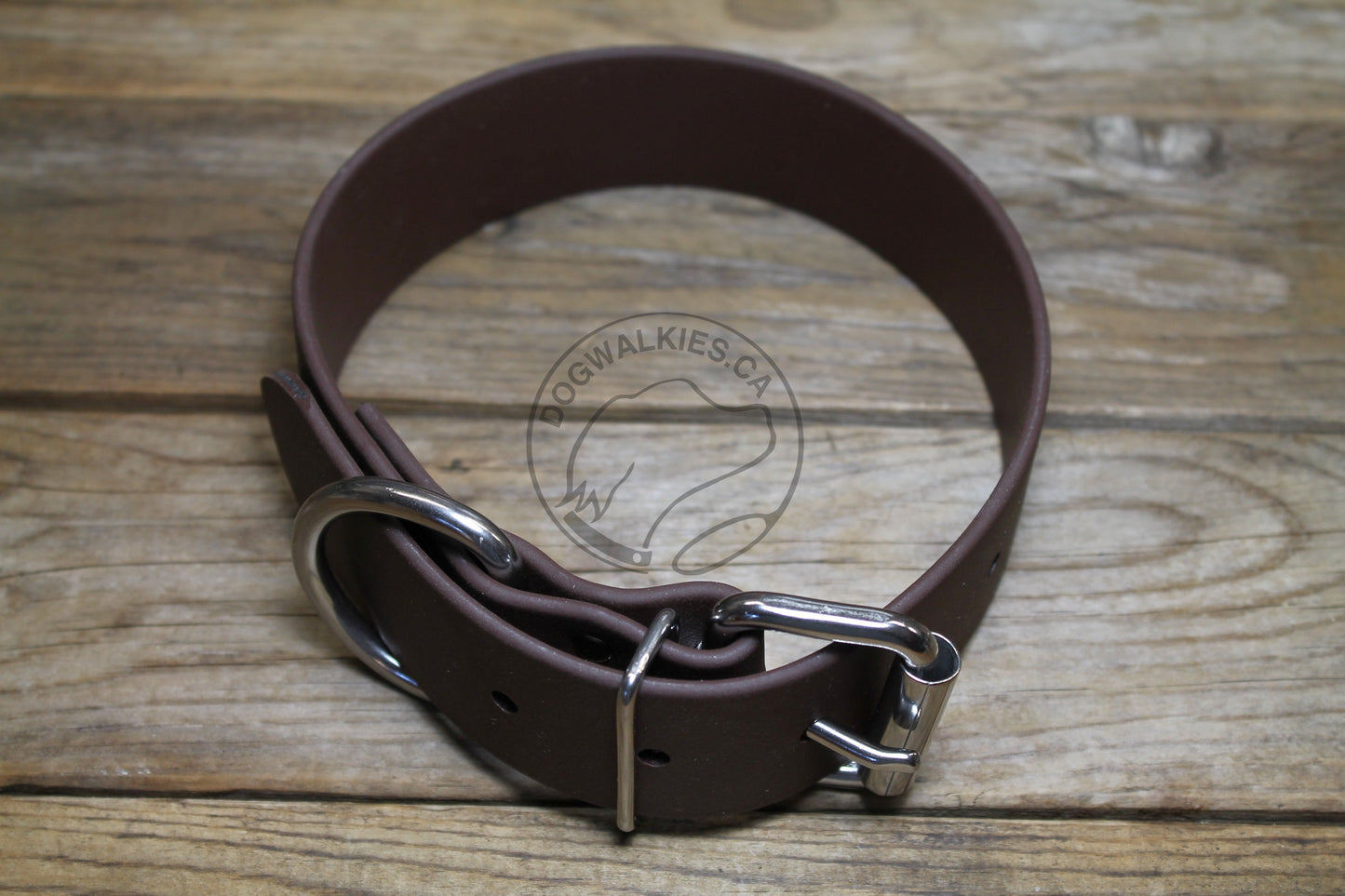 Dark Chocolate Brown Biothane Dog Collar - Extra Wide - 1.5 inch (38mm) wide