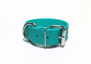 Teal Biothane Dog Collar - Extra Wide - 1.5 inch (38mm) wide