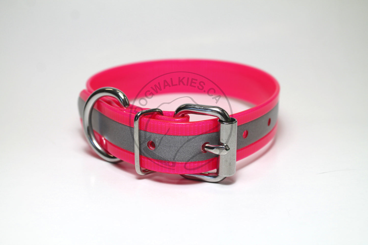 Reflective Genuine Biothane Dog Collar - 1 inch (25mm) wide - all colours