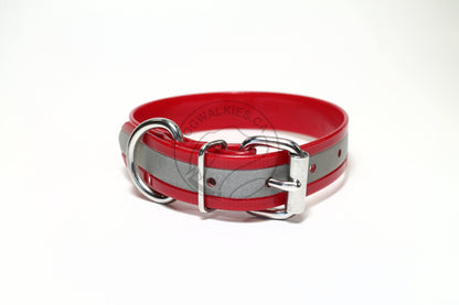 Reflective Genuine Biothane Dog Collar - 1 inch (25mm) wide - all colours
