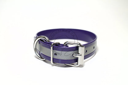 Reflective Genuine Biothane Dog Collar - 1 inch (25mm) wide - all colours