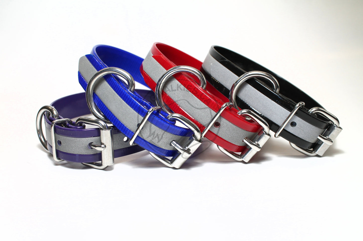 Reflective Genuine Biothane Dog Collar - 1 inch (25mm) wide - all colours