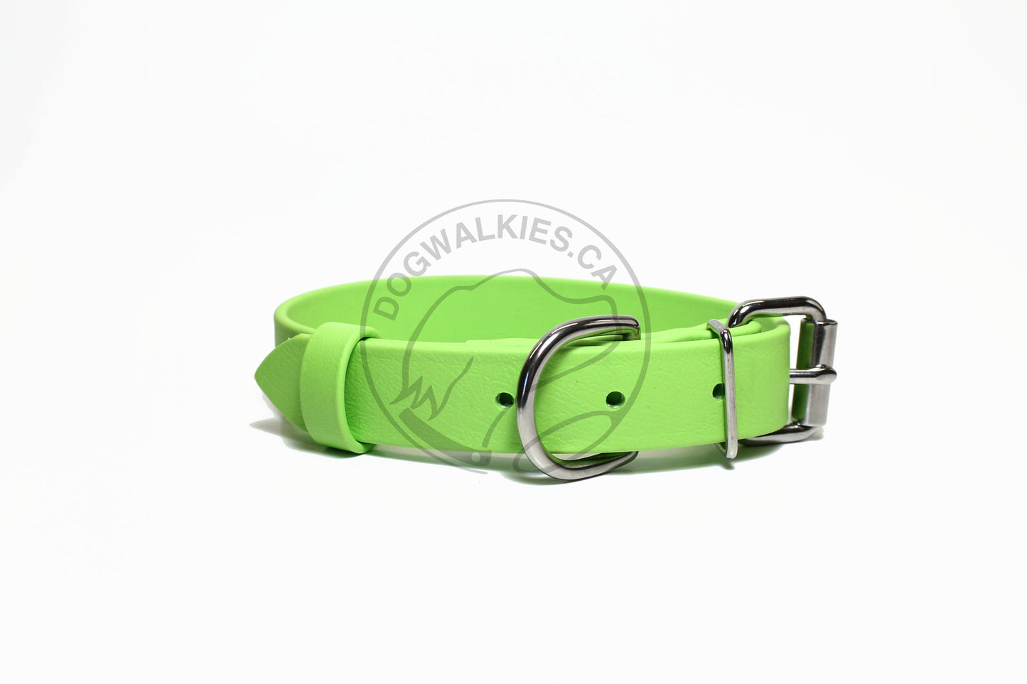 Lime Green Biothane Dog Collar - 1 inch (25mm) wide