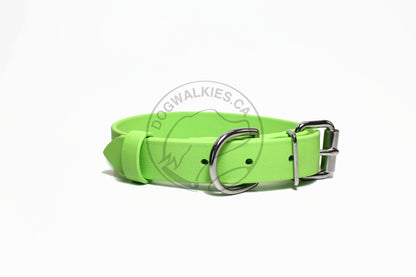 Lime Green Biothane Dog Collar - 1 inch (25mm) wide