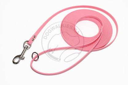 Lighter Weight Waterproof Tracking Recall Long Line - leash for smaller dog or cats - 3/8" (9mm) Biothane