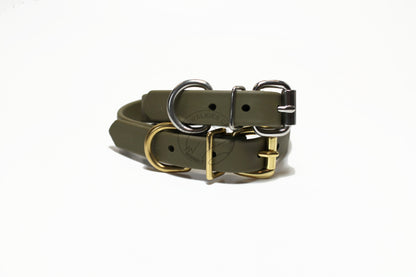 Olive Green Biothane Dog Collar - 3/4" (20mm) wide