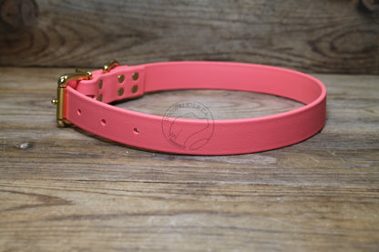 Peach Coral Biothane Dog Collar - 1 inch (25mm) wide