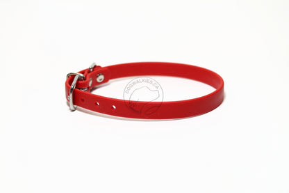 Poppy Red Biothane Small Dog Collar - 1/2" (12mm) wide