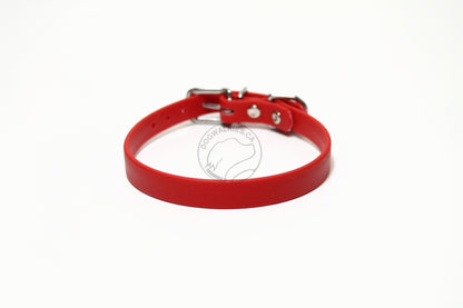Poppy Red Biothane Small Dog Collar - 1/2" (12mm) wide