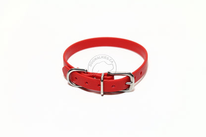Poppy Red Biothane Small Dog Collar - 1/2" (12mm) wide