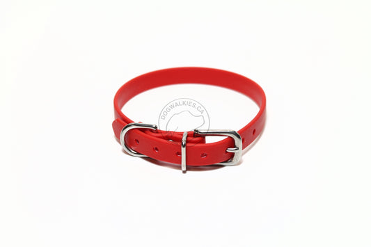 Poppy Red Biothane Small Dog Collar - 1/2" (12mm) wide
