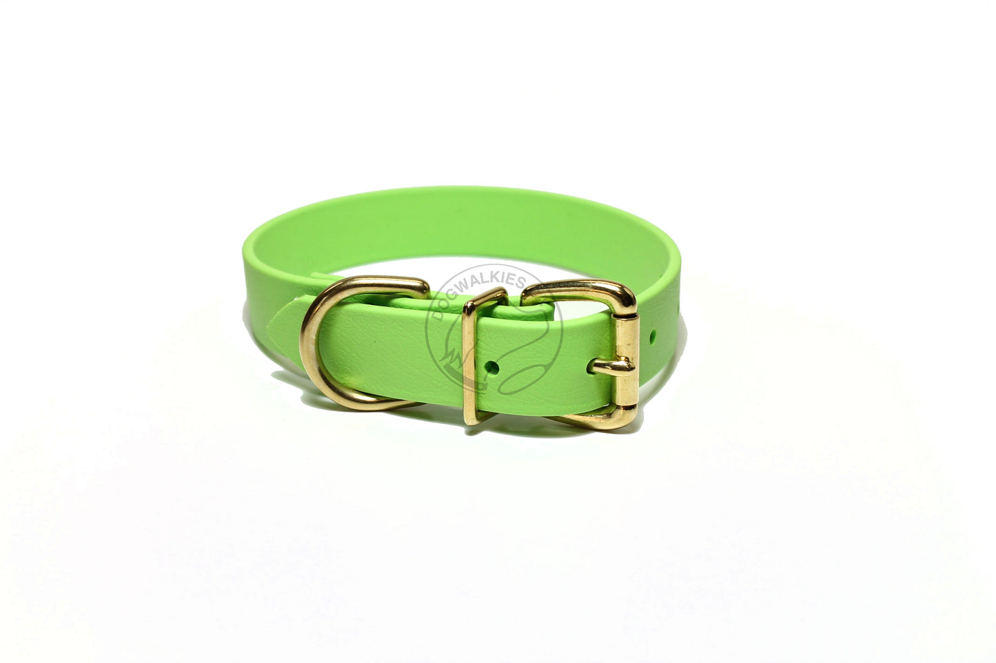 Lime Green Biothane Dog Collar - 1 inch (25mm) wide
