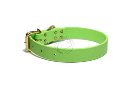 Lime Green Biothane Dog Collar - 1 inch (25mm) wide