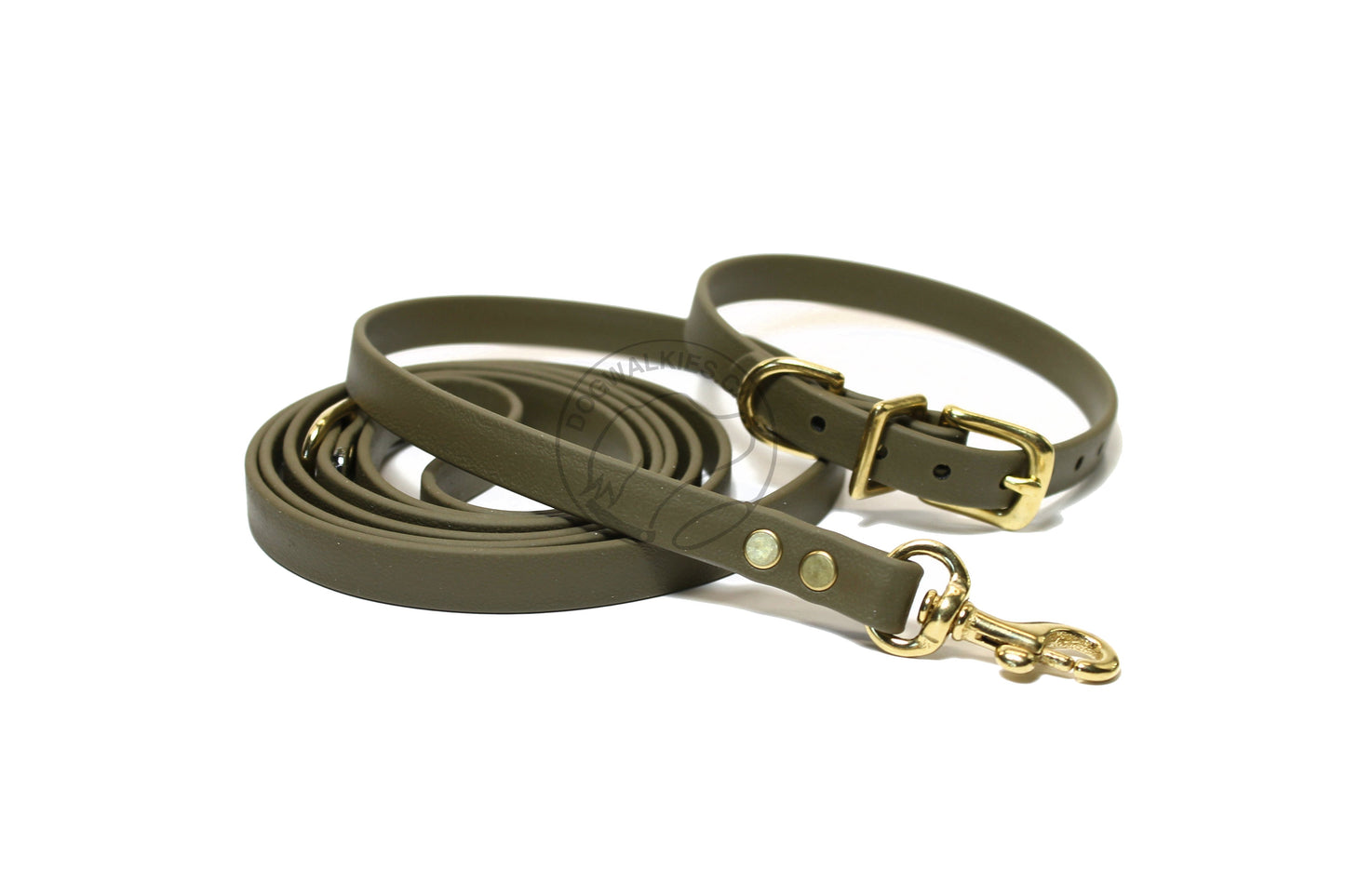 Olive Green Biothane Small Dog Collar - 1/2" (12mm) wide