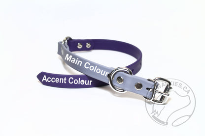 Biothane Two Tone o-Ring Dog Collar - Waterproof - 3/4"(20mm) wide - Collar with o-ring