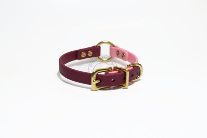 Biothane Thin Two Tone Ring Dog Collar - Waterproof -  1/2" (12mm) wide