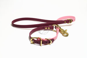 Biothane Thin Two Tone Ring Dog Collar - Waterproof -  1/2" (12mm) wide