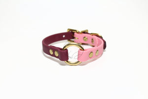 Biothane Thin Two Tone Ring Dog Collar - Waterproof -  1/2" (12mm) wide