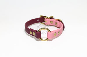 Biothane Thin Two Tone Ring Dog Collar - Waterproof -  1/2" (12mm) wide