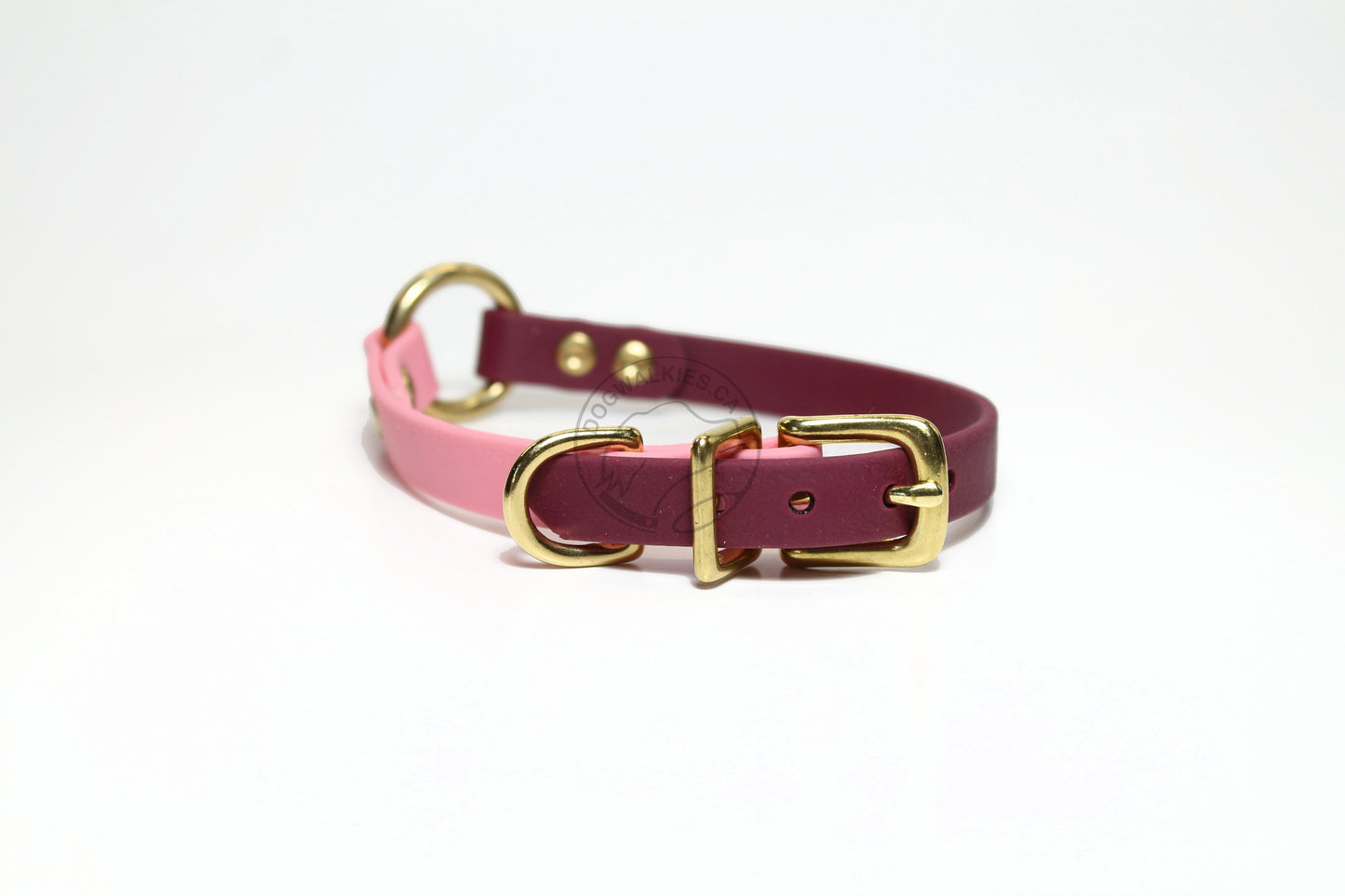 Biothane Thin Two Tone Ring Dog Collar - Waterproof -  1/2" (12mm) wide