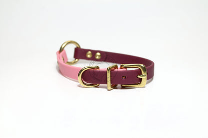 Biothane Thin Two Tone Ring Dog Collar - Waterproof -  1/2" (12mm) wide