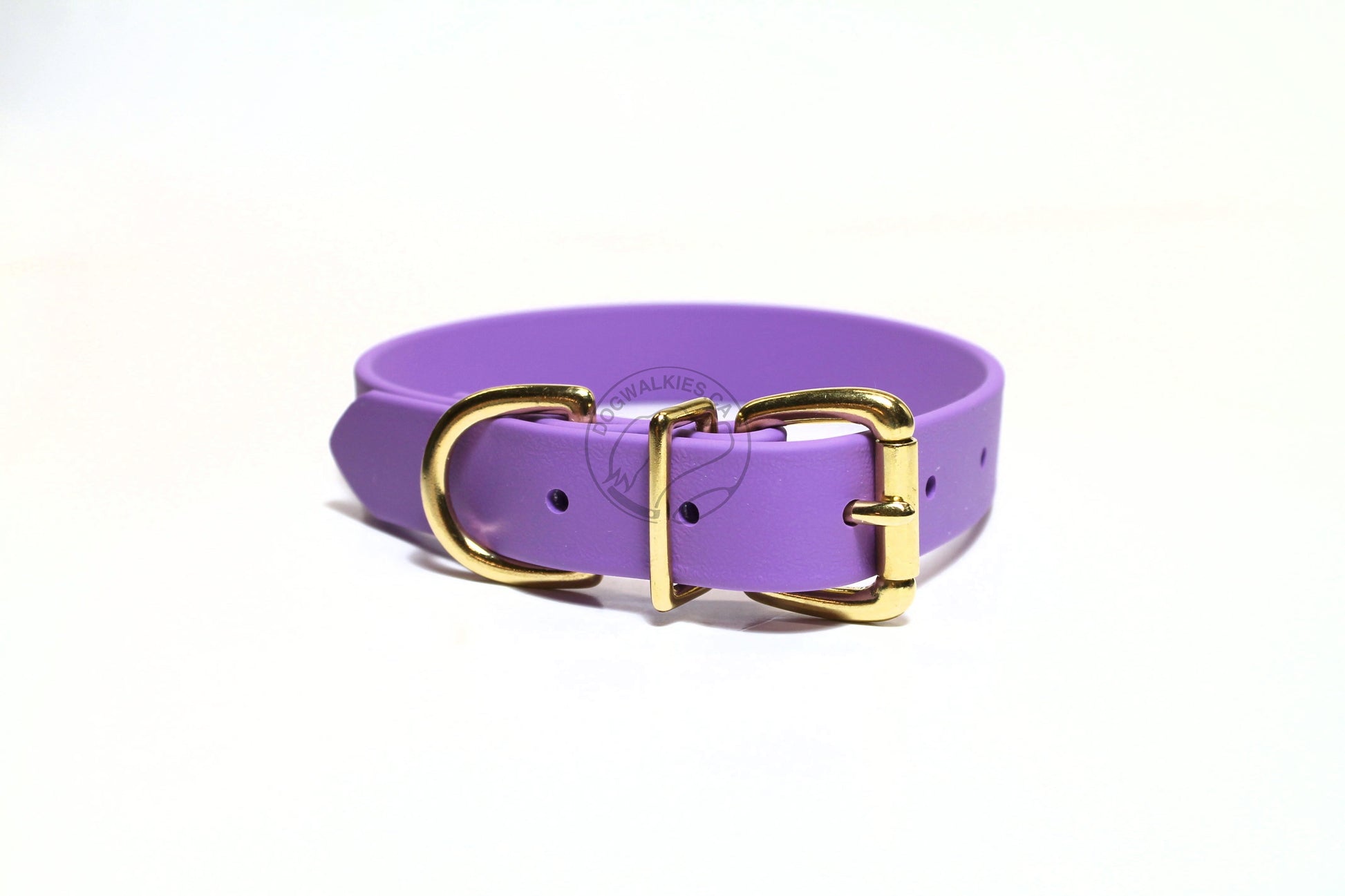 Handmade Amethyst Purple Dog Collar with Biothane Coated Webbing - Vegan, Waterproof, Custom Sized - Brass Hardware - Lilac and Orchid purple Accents