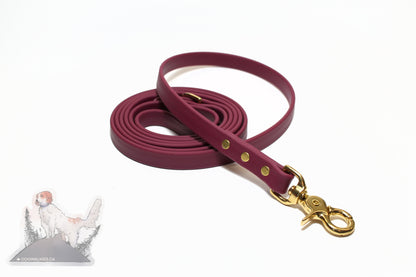 Wine Merlot Biothane Dog Leash - Regular 16mm (5/8") width