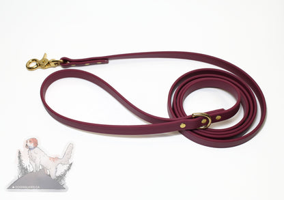Wine Merlot Biothane Dog Leash - Regular 16mm (5/8") width