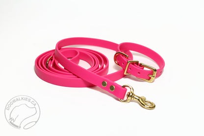 Fuchsia Pink Biothane Small Dog Collar - 1/2" (12mm) wide