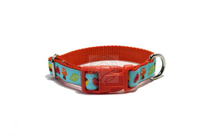 Acorn and Hearts Fall dog collar