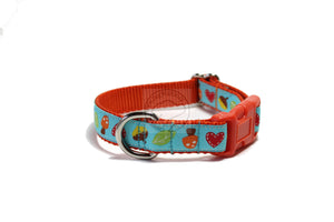 Acorn and Hearts Fall dog collar