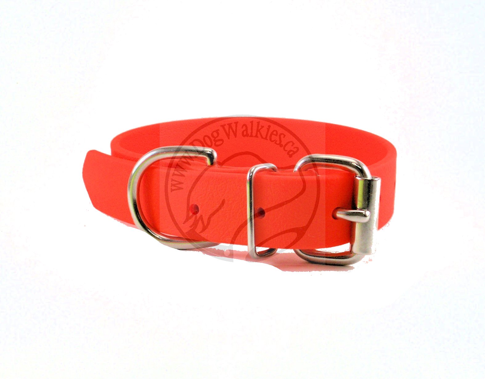 Neon Blaze Orange Biothane Dog Collar - 1 inch (25mm) wide