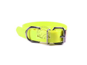 Neon Yellow Biothane Dog Collar - 1 inch (25mm) wide