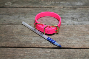 Neon Pink Biothane Dog Collar - 5/8"(16mm) wide