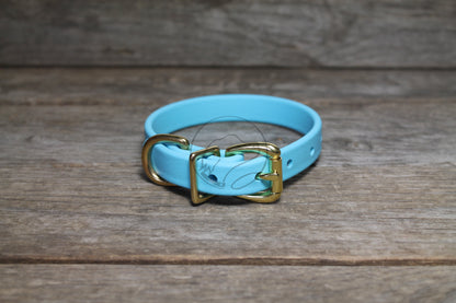 Frozen Blue Biothane Dog Collar - 5/8"(16mm) wide