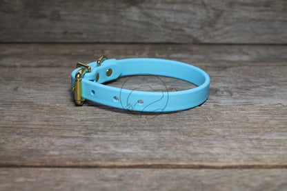 Frozen Blue Biothane Dog Collar - 5/8"(16mm) wide