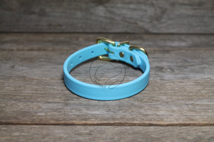 Frozen Blue Biothane Dog Collar - 5/8"(16mm) wide