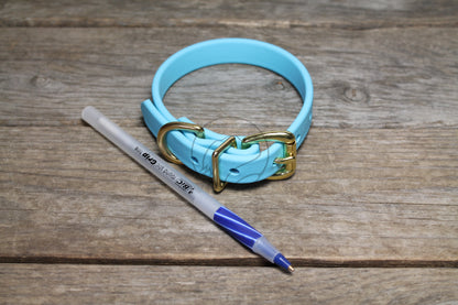 Frozen Blue Biothane Dog Collar - 5/8"(16mm) wide