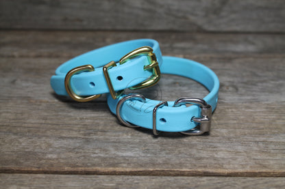 Frozen Blue Biothane Dog Collar - 5/8"(16mm) wide