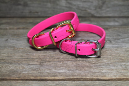 Fuchsia Pink Biothane Dog Collar - 5/8"(16mm) wide