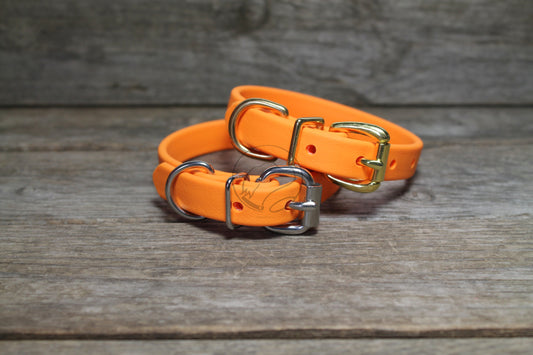 Bright Pumpkim Orange Biothane Dog Collar - 5/8"(16mm) wide
