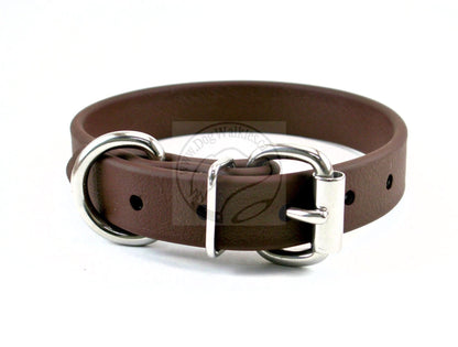 Dark Chocolate Brown Biothane Dog Collar - 3/4" (20mm) wide