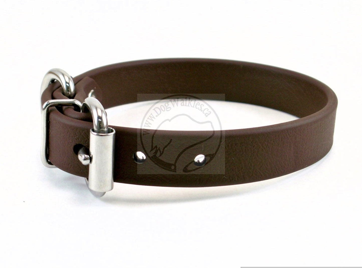 Dark Chocolate Brown Biothane Dog Collar - 3/4" (20mm) wide