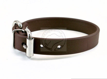 Dark Chocolate Brown Biothane Dog Collar - 3/4" (20mm) wide