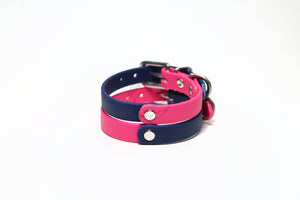 Biothane Thin Two Tone Bicolour Dog Collar - Waterproof -  1/2" (12mm) wide - smaller sizes