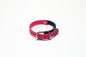 Biothane Thin Two Tone Bicolour Dog Collar - Waterproof -  1/2" (12mm) wide - smaller sizes