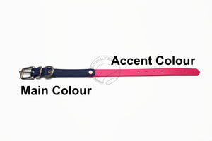 Biothane Thin Two Tone Bicolour Dog Collar - Waterproof -  1/2" (12mm) wide - smaller sizes