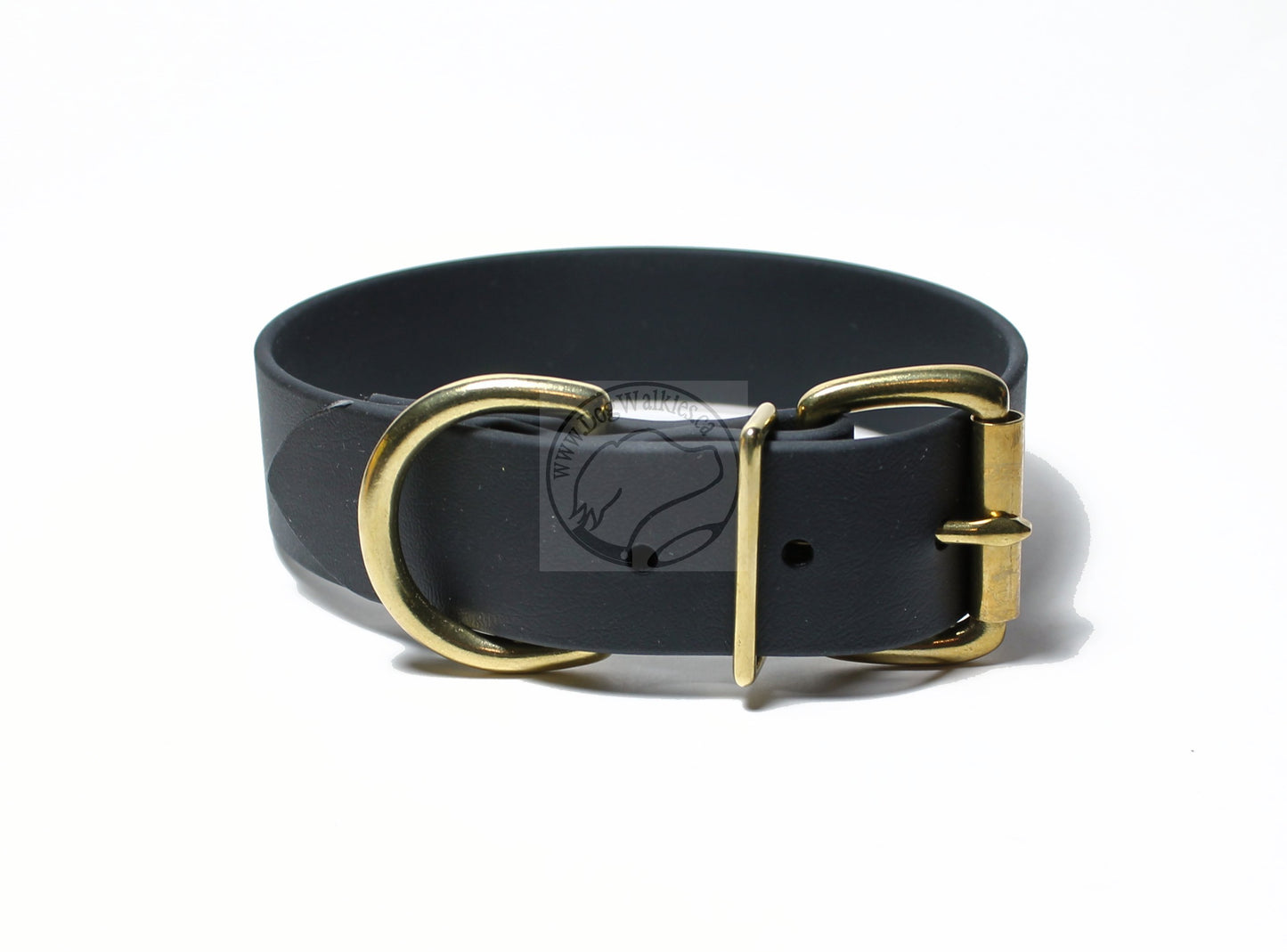 Jet Black Biothane Dog Collar - Extra Wide - 1.5 inch (38mm) wide